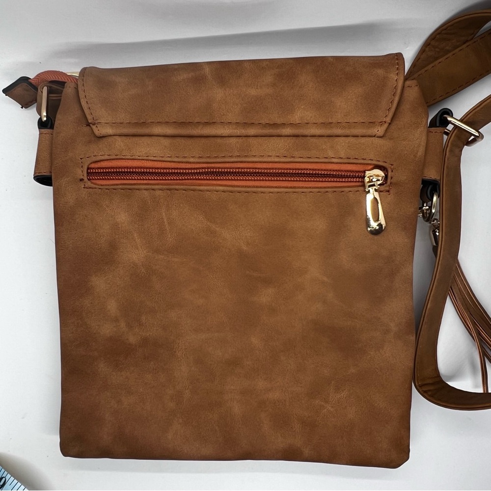 Roulens Tan Crossbody Bag with Smooth Camel Suede
Leather Finish & Tassel